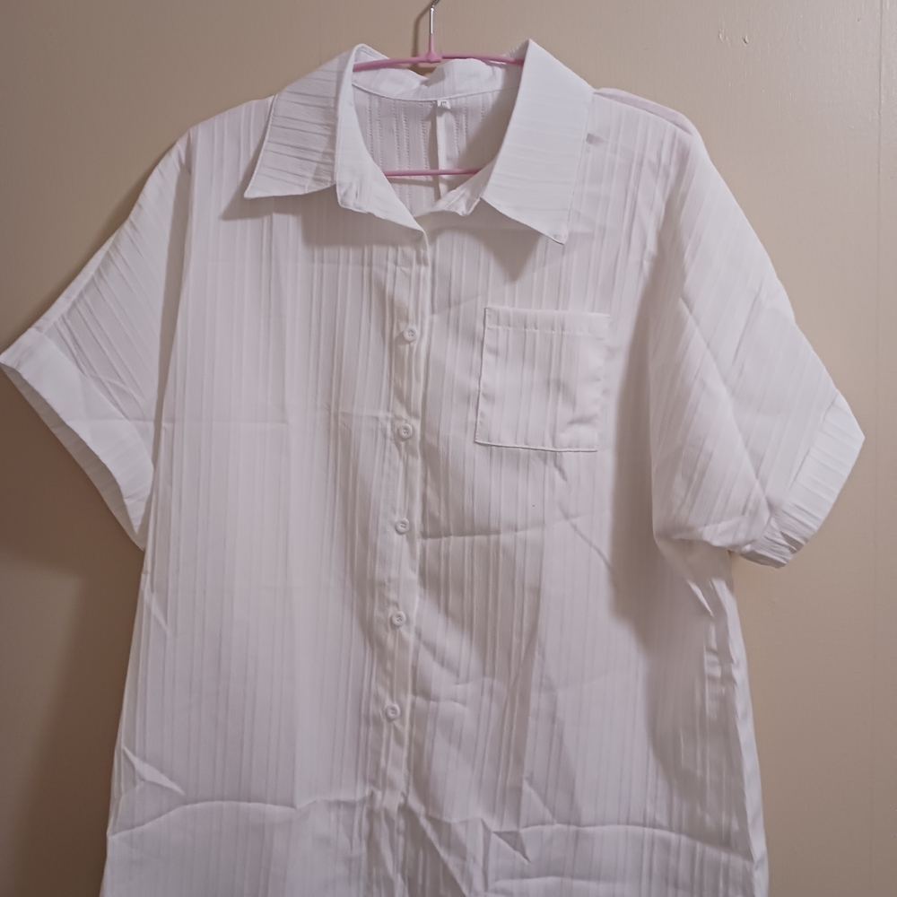 Classic White Women's Button-Up Shirt